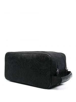Žakárová taška z nylonu Versace černá