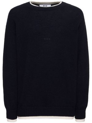 Кашмирен вълнен пуловер Msgm сиво