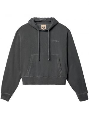 Pamučna hoodie s kapuljačom s vezom Camperlab siva