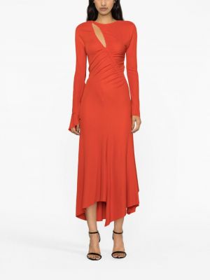 Asymetrické večerní šaty Victoria Beckham červené