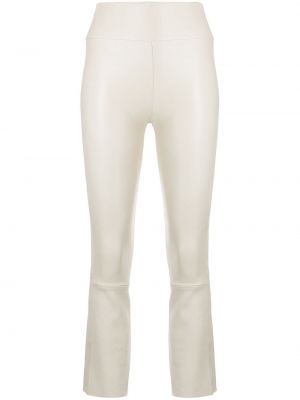 Укороченные кожаные брюки Sprwmn, белые