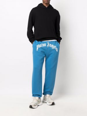 Pantalon de joggings à imprimé Palm Angels bleu