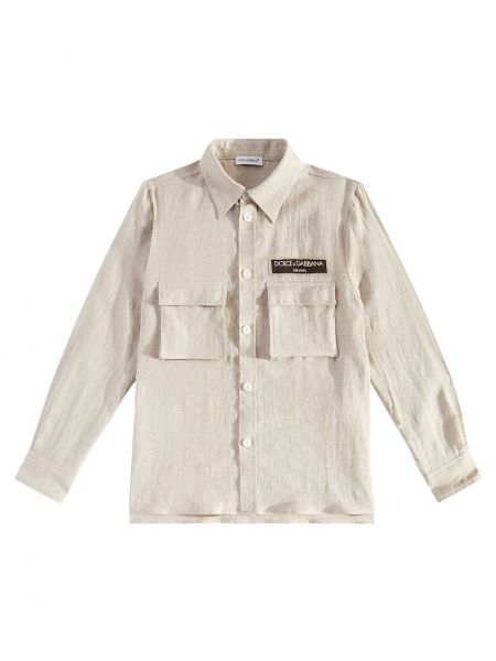 Linned skjorte for drenge Dolce&gabbana Kids beige