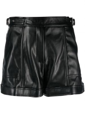 Pantaloni scurți din piele cu cataramă Simkhai negru
