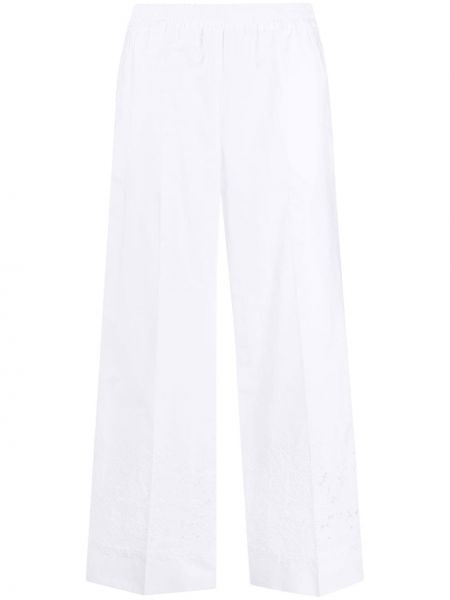 Pantaloni ricamati di cotone P.a.r.o.s.h. bianco