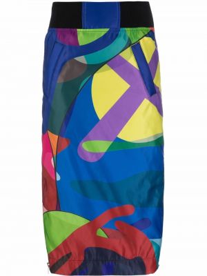 Sukně na zip s abstraktním vzorem Sacai modré