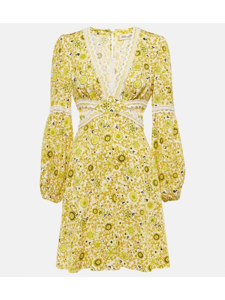 Sukienka z nadrukiem Diane Von Furstenberg żółta