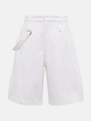 Bombažne bermuda kratke hlače z visokim pasom Bottega Veneta bela