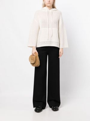 Hoodie en tricot avec manches longues Lisa Yang blanc
