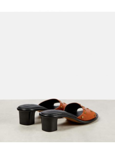 Kožené sandály se cvočky Isabel Marant hnědé