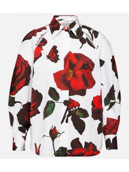 Virágos ing nyomtatás Alexander Mcqueen fehér