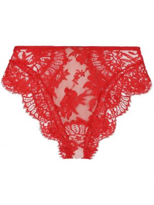 Pantalon culotte taille haute en dentelle Dolce & Gabbana rouge