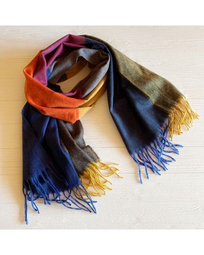 Різнокольоровий кашеміровий шарф до клітки Bruno Rossi