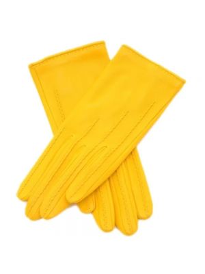 Jedwabne rękawiczki Hermès Vintage żółte