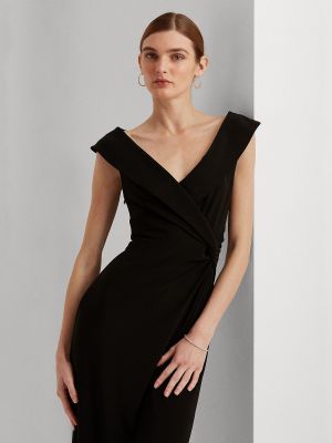 Трикотажное платье с открытыми плечами Lauren Ralph Lauren черное