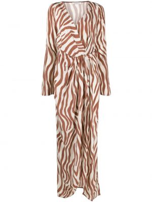 Dlouhé šaty s potlačou so vzorom zebry Amotea