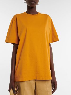 Oversized bavlnené tričko Lemaire oranžová