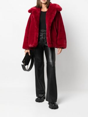 Oversized bunda s kožíškem Styland červená