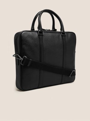 Kožená taška na notebook Marks & Spencer čierna