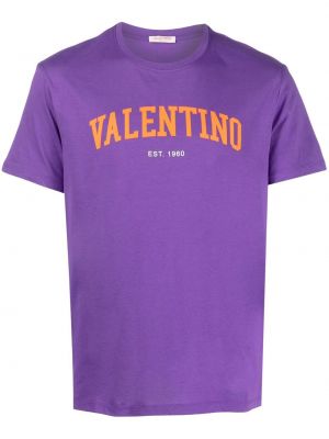 T-shirt con stampa Valentino Garavani viola