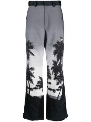 Pantaloni con stampa Palm Angels grigio