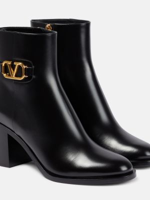 Кожени обувки до глезена Valentino Garavani черно