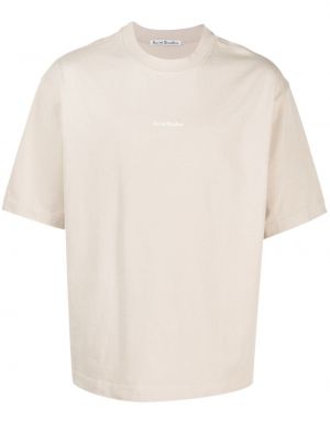 Bavlnené tričko s potlačou Acne Studios biela