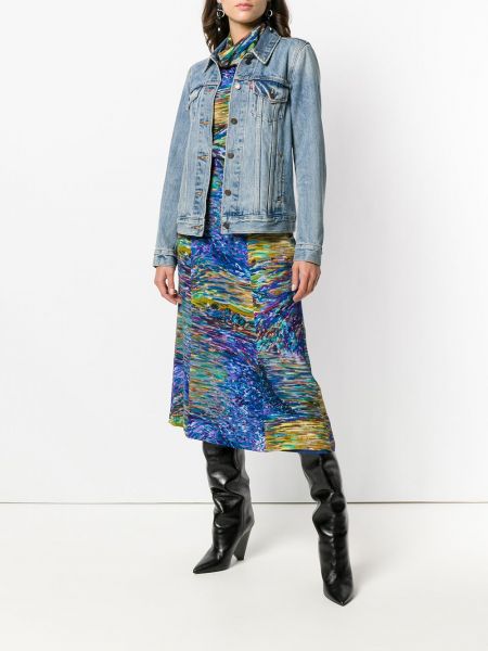 Falda con estampado con estampado abstracto Kenzo Pre-owned azul