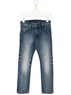 Nødlidende jeans med normal passform for jenter Diesel Kids blå