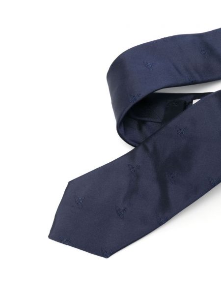 Žakárová hedvábná kravata Vivienne Westwood modrá