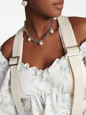 Ogrlica z perlami Simone Rocha srebrna