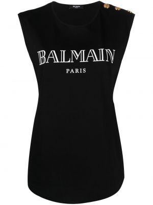 Top con estampado Balmain negro