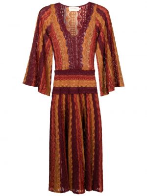 Midi šaty s výstrihom do v Cecilia Prado hnedá