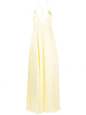 Hedvábné dlouhé šaty Zimmermann žluté