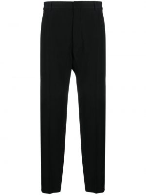 Vlněné rovné kalhoty Mm6 Maison Margiela černé