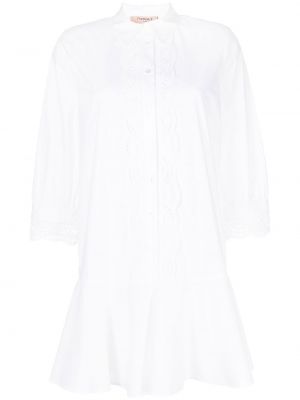 Рубашка платье из поплина Twinset, белое