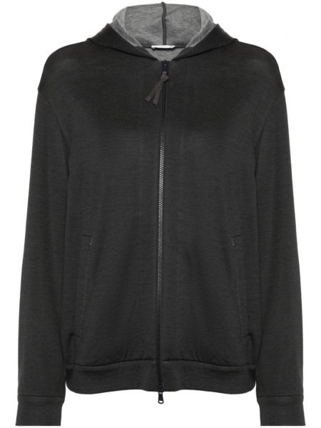 Langes sweatshirt mit reißverschluss Brunello Cucinelli grau