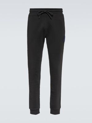 Pantaloni tuta di cotone in jersey Moncler nero