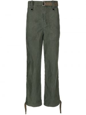 Pantalon droit en coton Sacai vert