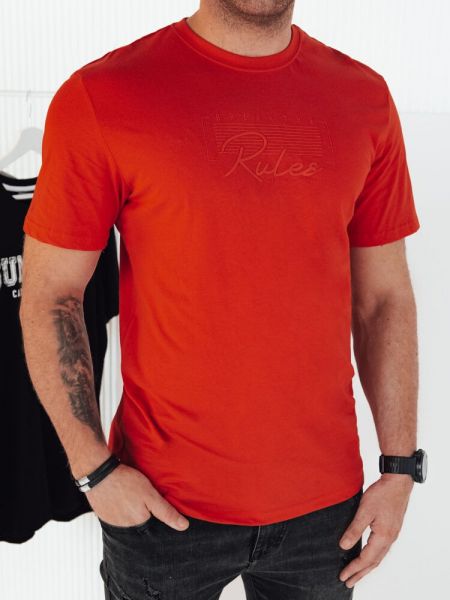 Тениска с принт Dstreet оранжево