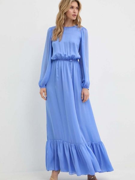 Svilena obleka Luisa Spagnoli modra