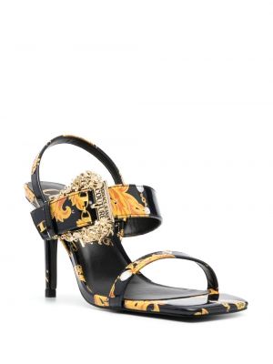 Sandales ar apdruku Versace Jeans Couture melns