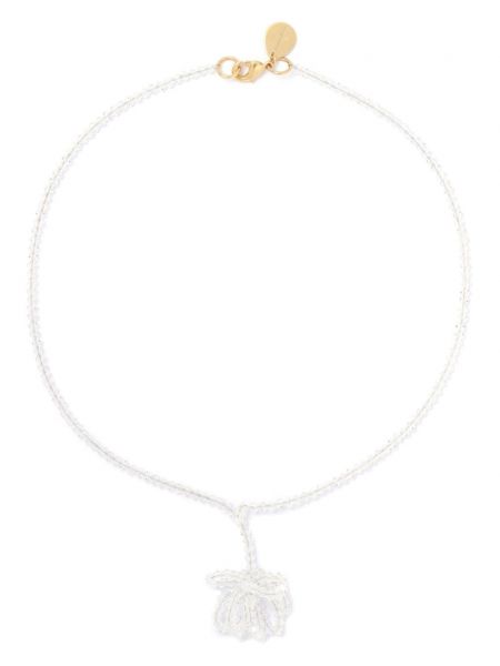 Zlata ogrlica s cvetličnim vzorcem Simone Rocha
