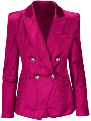 Žametni blazer iz rebrastega žameta Veronica Beard roza