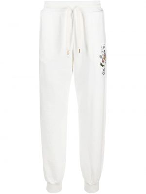 Bavlnené teplákové nohavice Casablanca biela
