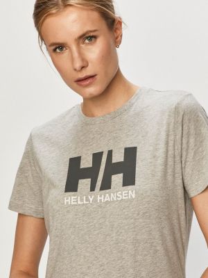 Памучна тениска Helly Hansen сиво