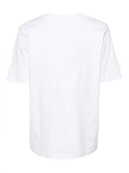 Bavlněné tričko s výšivkou Lacoste bílé