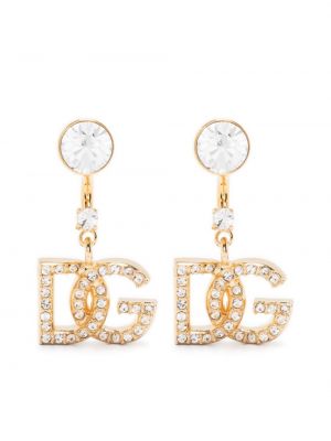 Обеци с кристали Dolce & Gabbana златисто