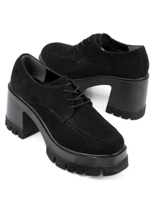 Pantofi loafer cu șireturi cu toc cu vârf rotund Capone Outfitters