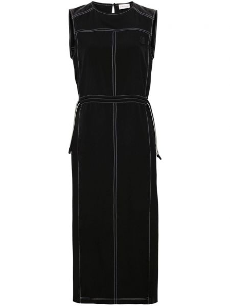 Plisované midi šaty Moncler čierna